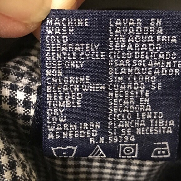 Solutions Casualwear Button Front Embroidered Shirt Size M‎ Black White Check - Picture 10 of 10